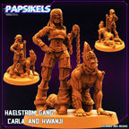 Cyberpunk Haelstrom Gang Carla & Hwanji 32mm Miniatures for RPG Tabletop Gaming by Papsikels