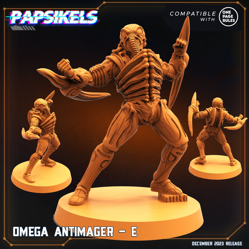 Omega Antimagers Resin Miniatures: 32mm Tabletop Figures for RPG, Sci-Fi, and Alien vs Human Battles