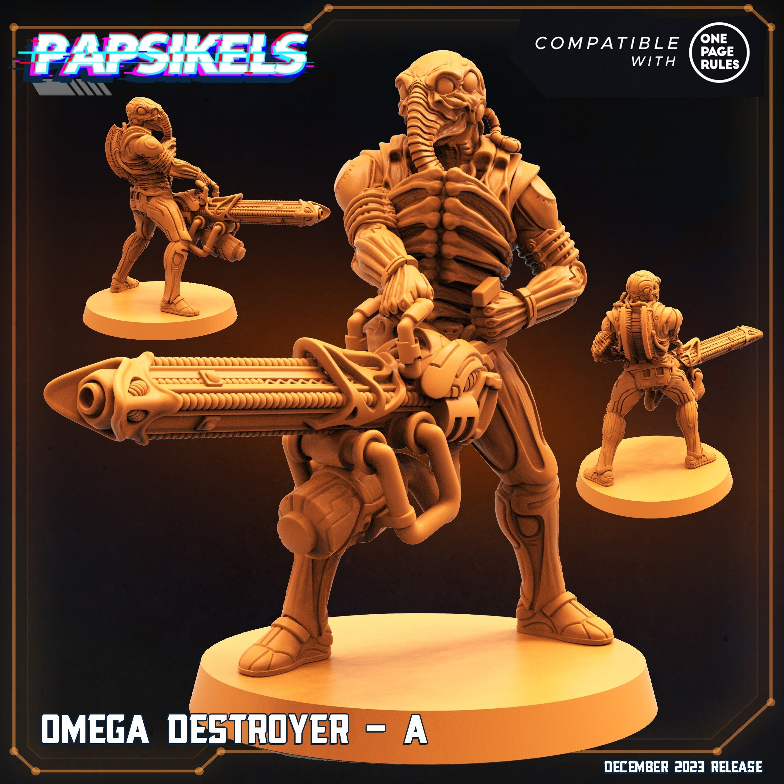 Omegas Destroyers 32mm Resin Miniature: Sci-Fi Tabletop RPG Alien Warriors for Wargaming & Painting