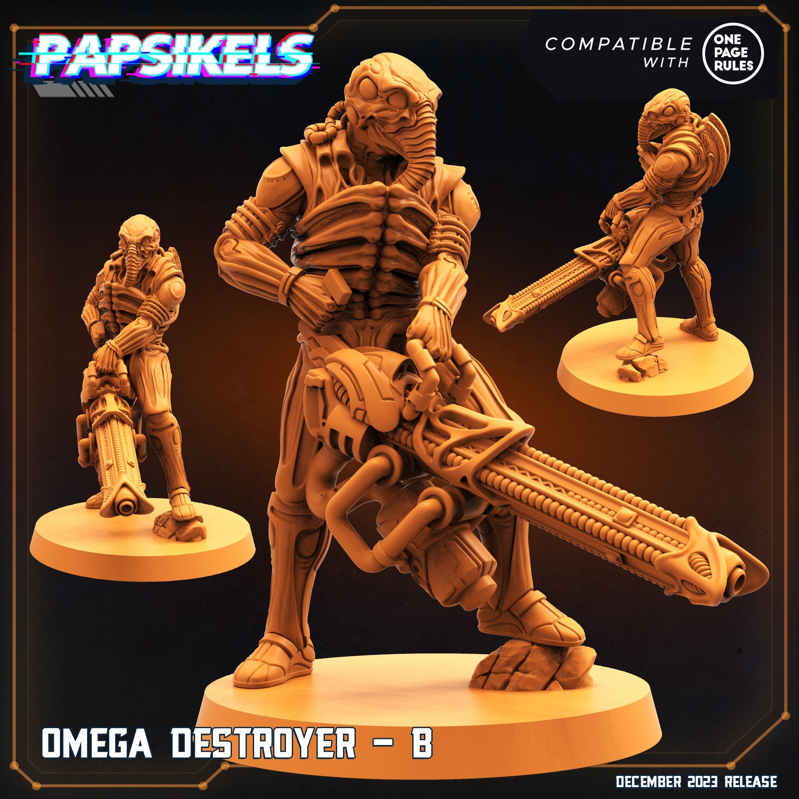 Omegas Destroyers 32mm Resin Miniature: Sci-Fi Tabletop RPG Alien Warriors for Wargaming & Painting