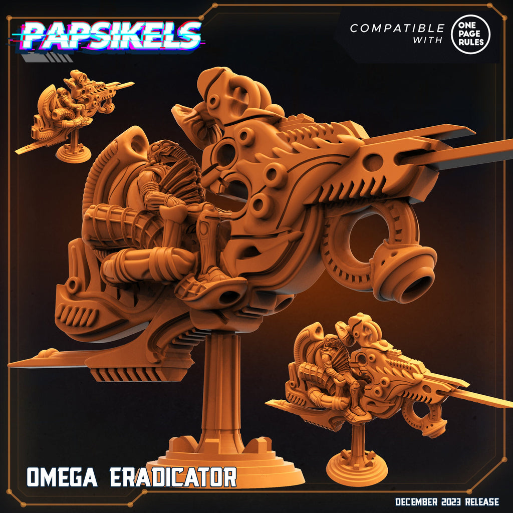 Omega Eradicator & Modules: 32mm Sci-Fi Resin Miniatures for Tabletop RPG - Papsikels Aliens vs Humans