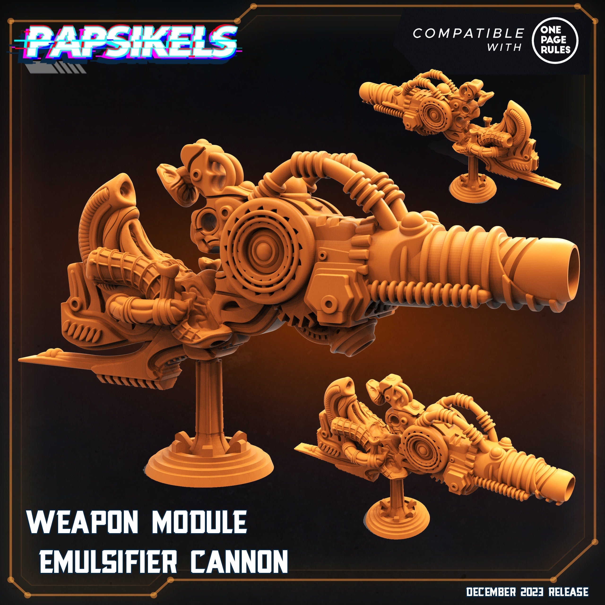 Omega Eradicator & Modules: 32mm Sci-Fi Resin Miniatures for Tabletop RPG - Papsikels Aliens vs Humans