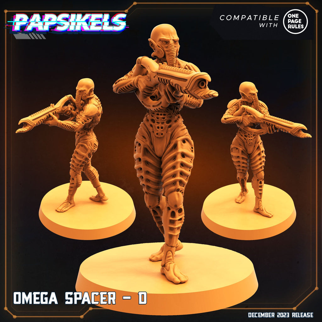 Omega Spacers: 32mm Resin Miniatures for Tabletop RPG - Papsikels Alien vs Human Figurines