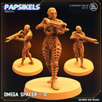 Omega Spacers: 32mm Resin Miniatures for Tabletop RPG - Papsikels Alien vs Human Figurines