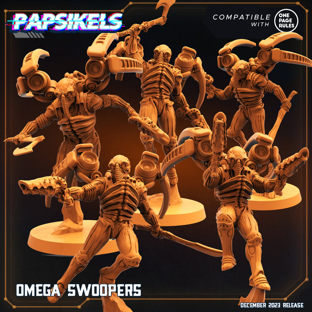Omega Swoopers: 32mm Resin Miniatures for Tabletop RPGs - Aliens vs Humans Sci-Fi Figurines