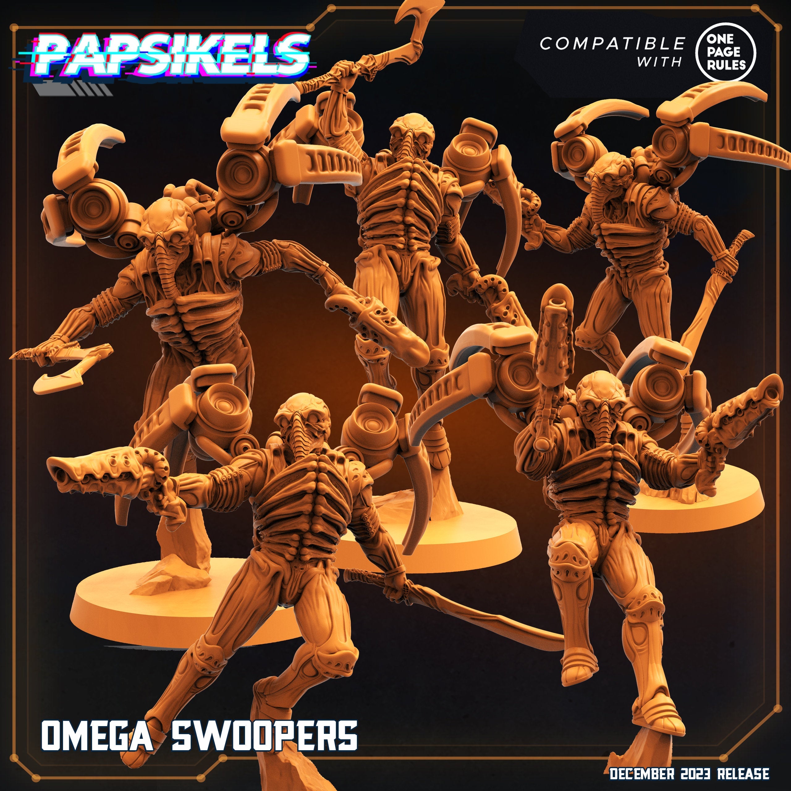 Omega Swoopers: 32mm Resin Miniatures for Tabletop RPGs - Aliens vs Humans Sci-Fi Figurines