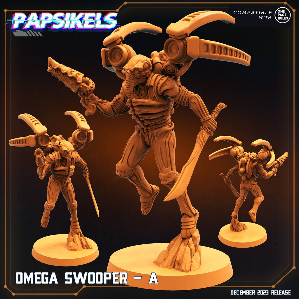 Omega Swoopers: 32mm Resin Miniatures for Tabletop RPGs - Aliens vs Humans Sci-Fi Figurines