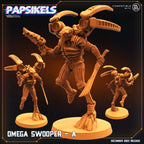 Omega Swoopers: 32mm Resin Miniatures for Tabletop RPGs - Aliens vs Humans Sci-Fi Figurines