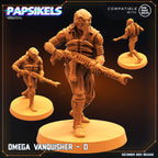 Omega Vanquishers: 32mm Resin Miniatures for Tabletop RPG - Alien vs Human Sci-Fi Figurines by Papsikels