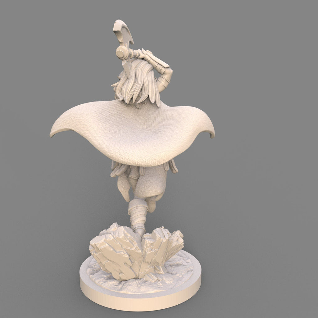 Astrid: Viking Axe-Wielding Stormbreaker Fantasy Miniature - 75mm Scale Resin Figure by Ravi Sampath