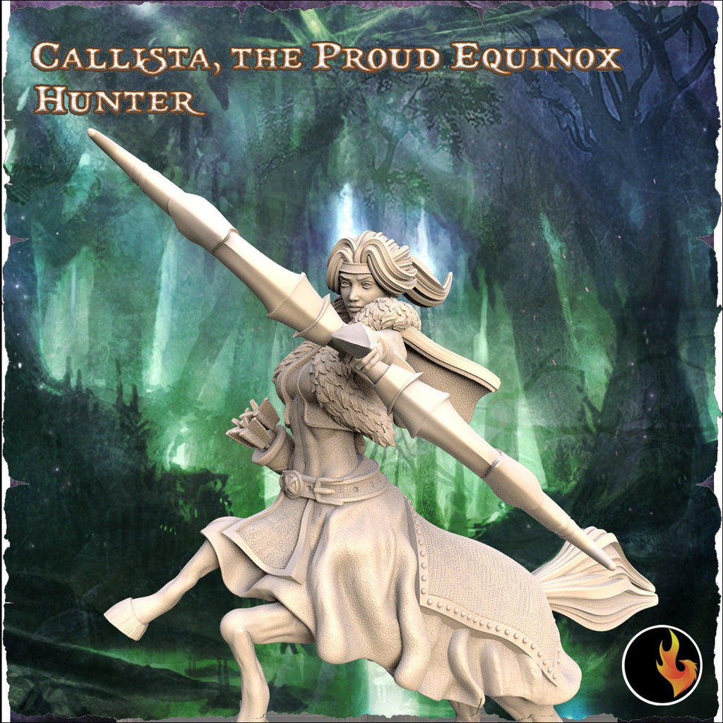 Callista: Proud Equinox Hunter Centaur Fantasy Miniature - 75mm Scale Resin Figure by Ravi Sampath