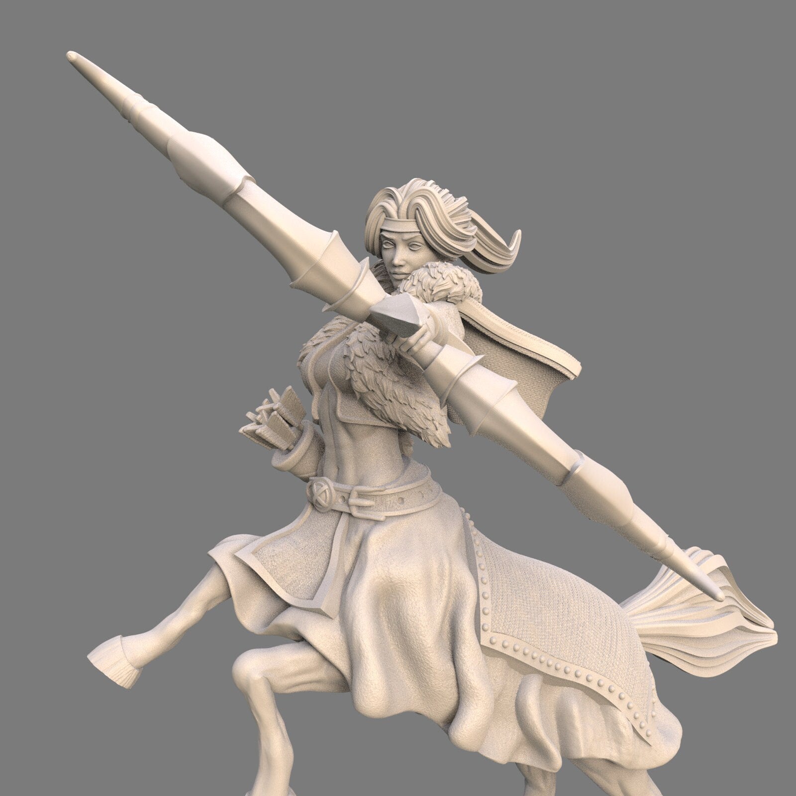 Callista: Proud Equinox Hunter Centaur Fantasy Miniature - 75mm Scale Resin Figure by Ravi Sampath