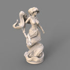 75mm Water Elemental Fantasy Girl Miniature - Resin Figurine for Collectors & Tabletop Gaming