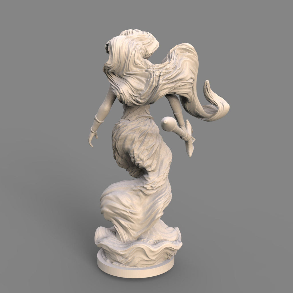 75mm Water Elemental Fantasy Girl Miniature - Resin Figurine for Collectors & Tabletop Gaming