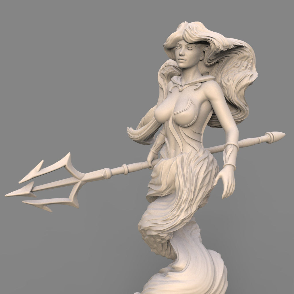 75mm Water Elemental Fantasy Girl Miniature - Resin Figurine for Collectors & Tabletop Gaming