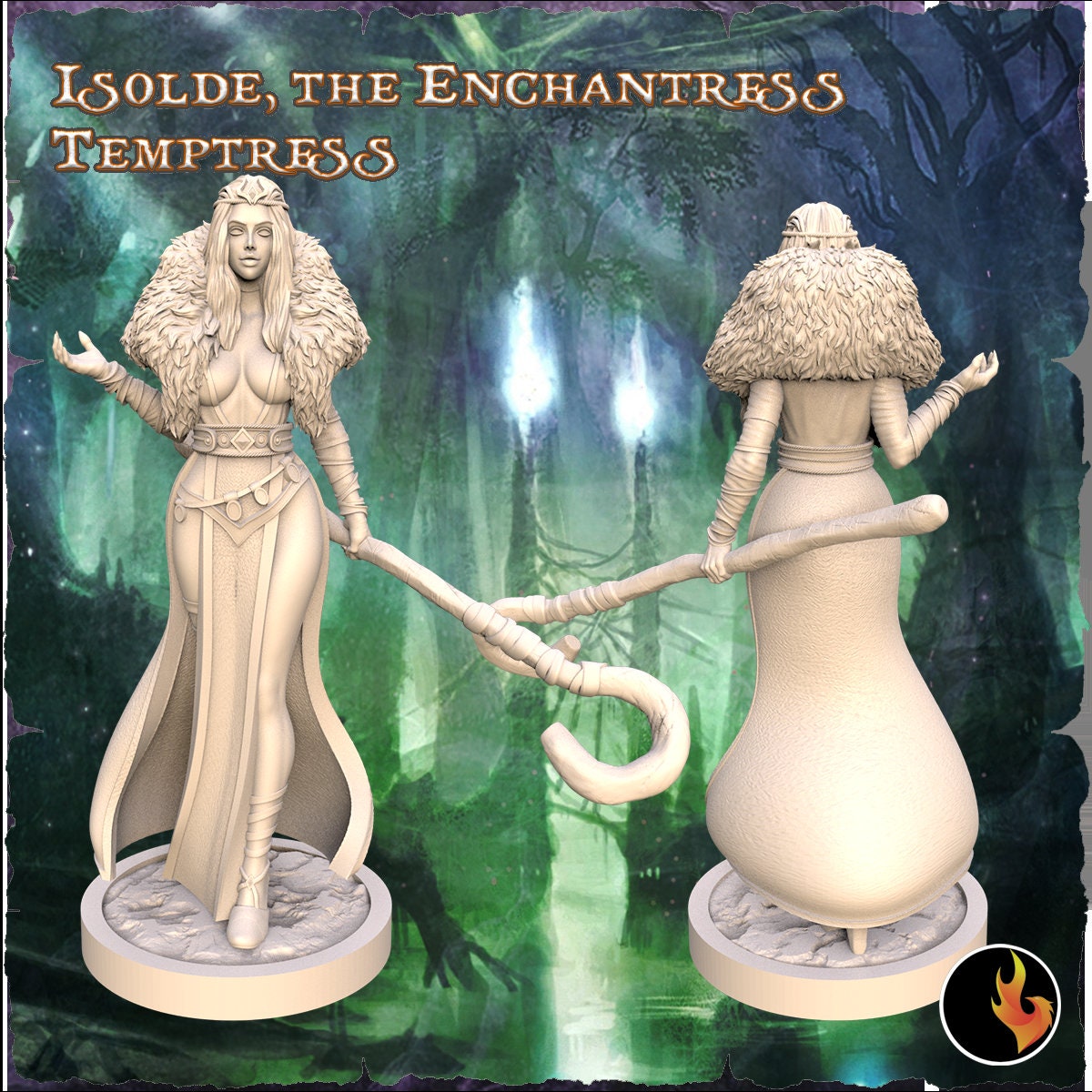 Isolde the Viking Enchantress - 75mm Fantasy Miniature | Ravi Sampath Kickstarter Collection