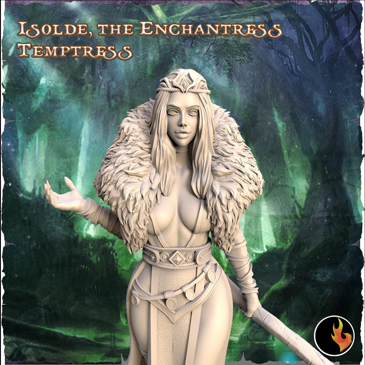 Isolde the Viking Enchantress - 75mm Fantasy Miniature | Ravi Sampath Kickstarter Collection