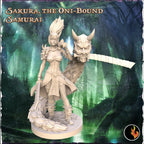 Sakura: Oni-Bound Samurai - 75mm Japanese Fantasy Girl Miniature for Collectors & Gamers