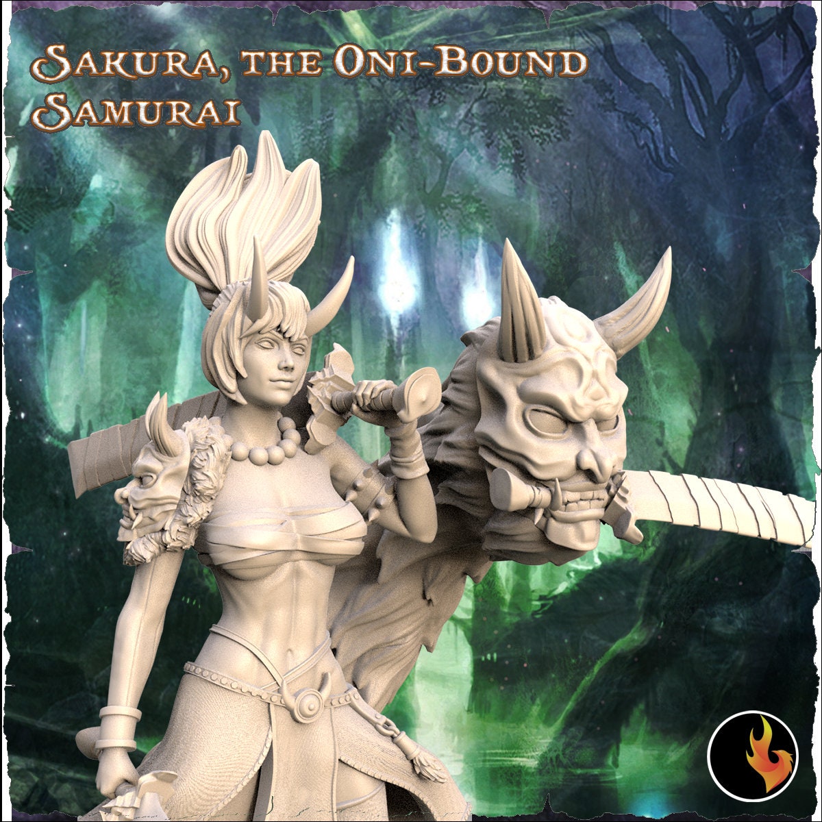 Sakura: Oni-Bound Samurai - 75mm Japanese Fantasy Girl Miniature for Collectors & Gamers