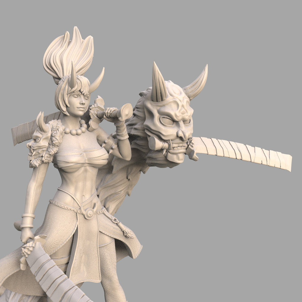Sakura: Oni-Bound Samurai - 75mm Japanese Fantasy Girl Miniature for Collectors & Gamers