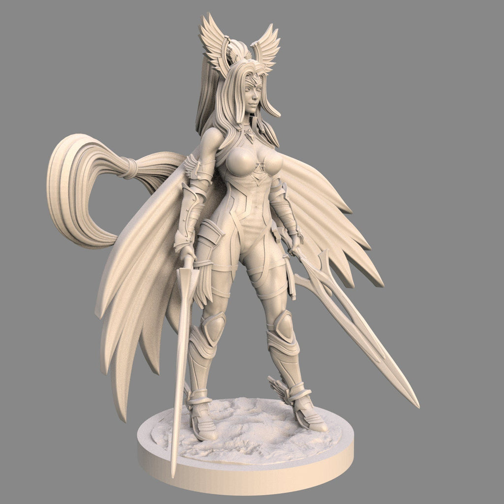 Sanya: Twin-Blade Defender 75mm Fantasy Fighter Miniature - Kickstarter Exclusive by Ravi Sampath