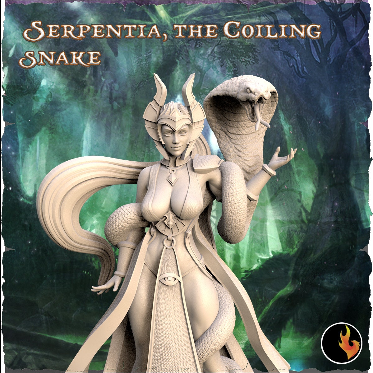 Serpentina: 75mm Fantasy Snake Girl Miniature - Ravi Sampath's Kickstarter Collection
