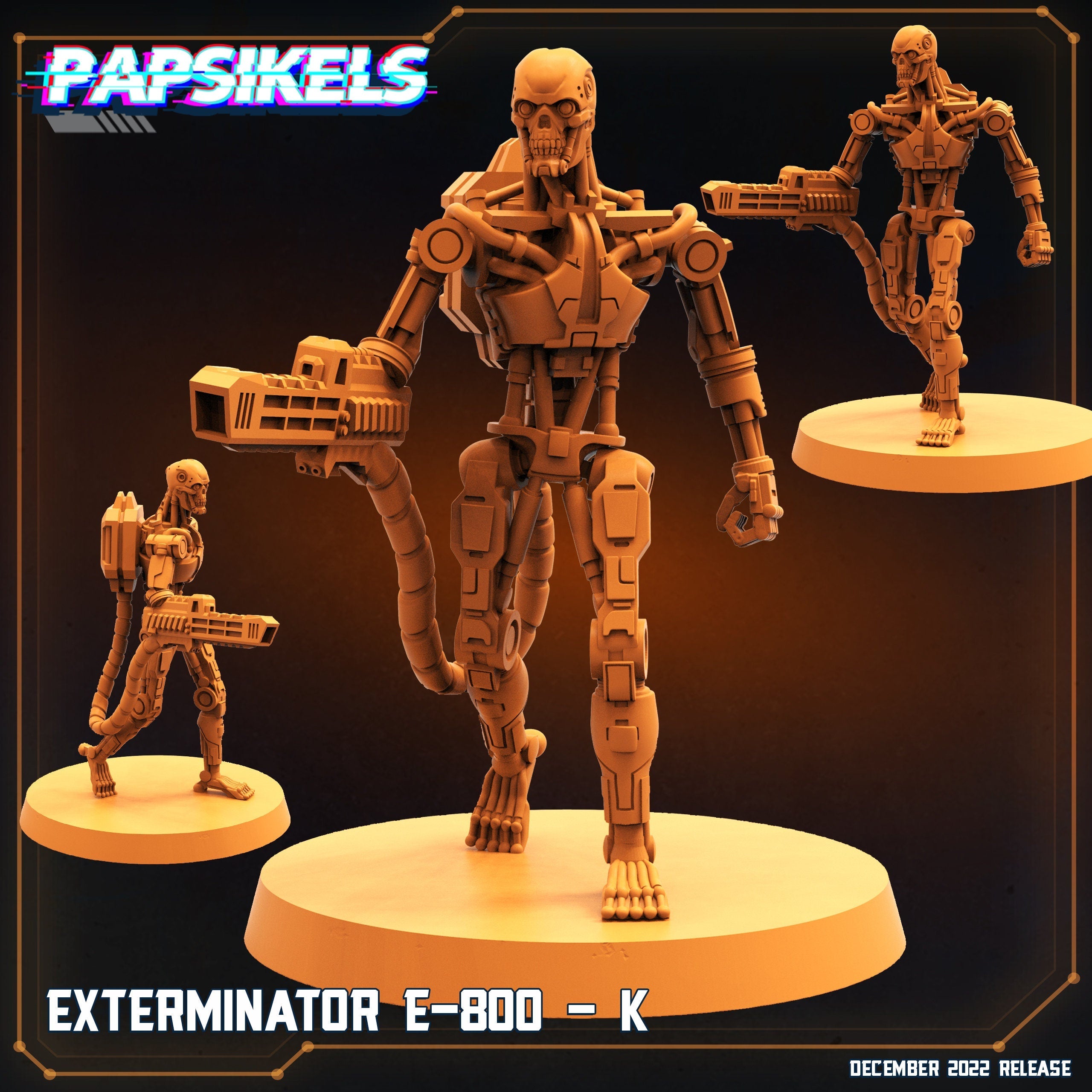 E-800 Cyborg Exterminator Miniature: 32mm Sci-Fi Figure for Tabletop Wargaming & Roleplaying Games