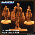 Yurneyan Golem Exofists Mask: Omegas Resin Miniature for Tabletop RPG - 32mm Scale