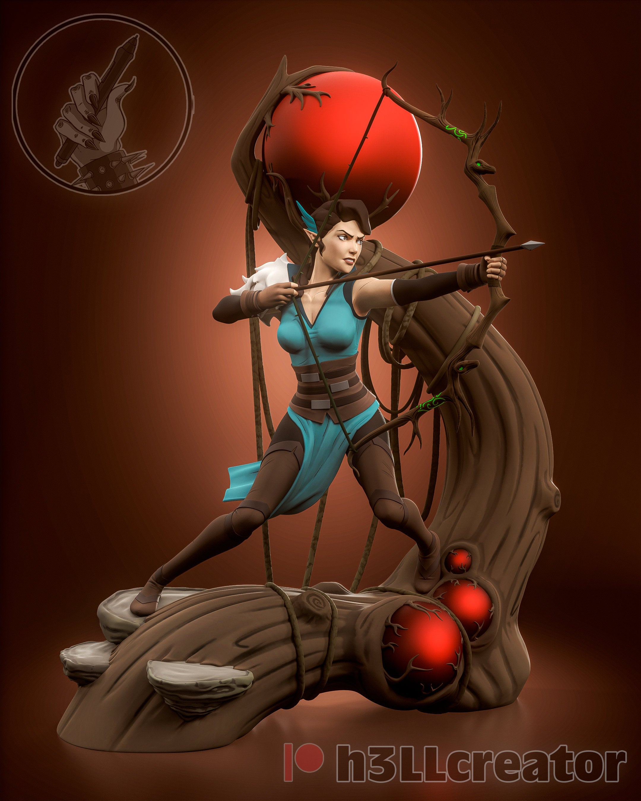 Vex'ahlia from Critical Role - Legends of Vox Machina (fan art) | Miniature scale 1:15 | h3LL Creator | DIY Model Kit