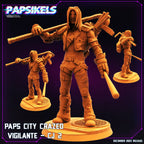 Cyberpunk Vigilante CJ (Casey Jones) 32mm Miniature - Papsikels Papz City TTRPG Tabletop Gaming Figure