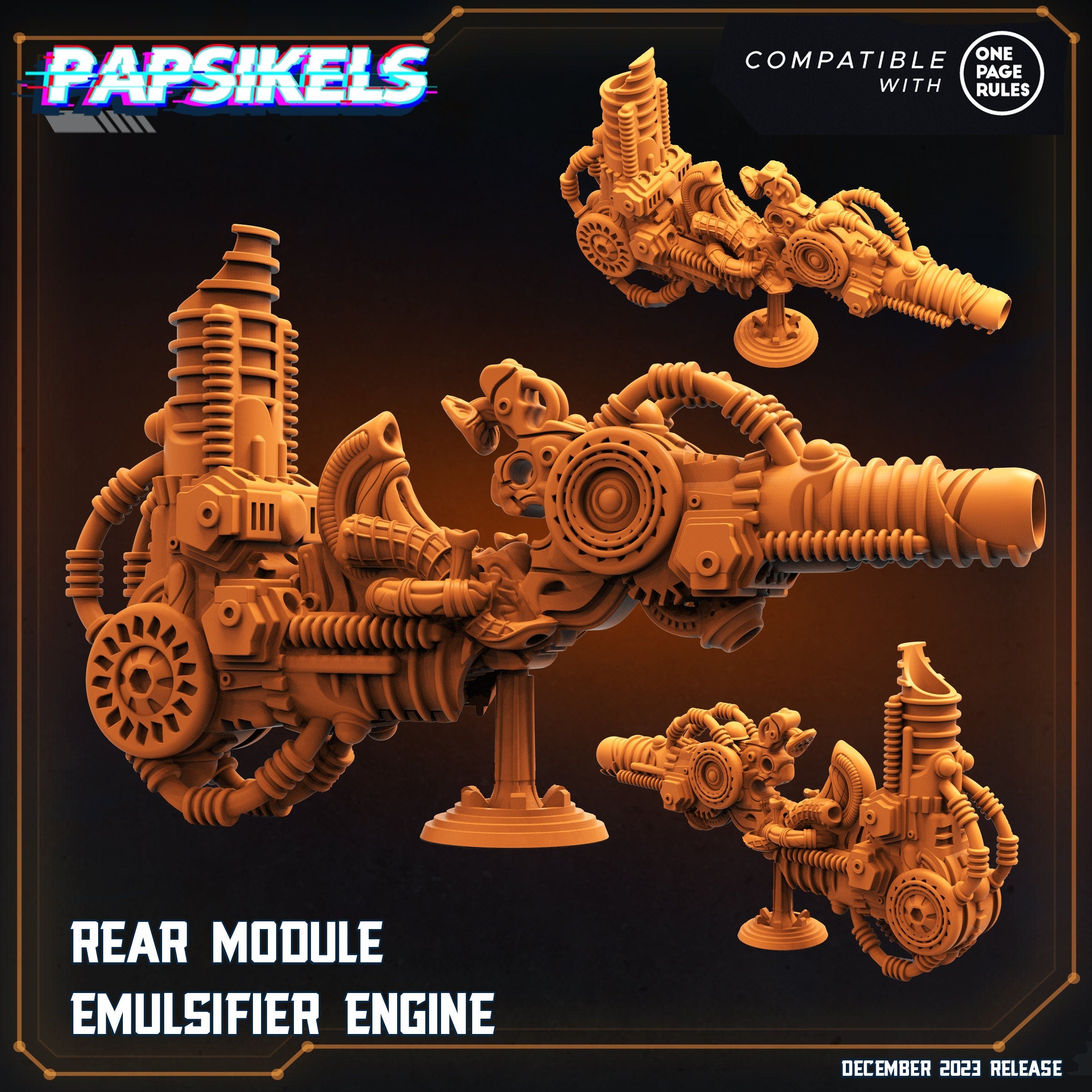 Omega Eradicator & Modules: 32mm Sci-Fi Resin Miniatures for Tabletop RPG - Papsikels Aliens vs Humans