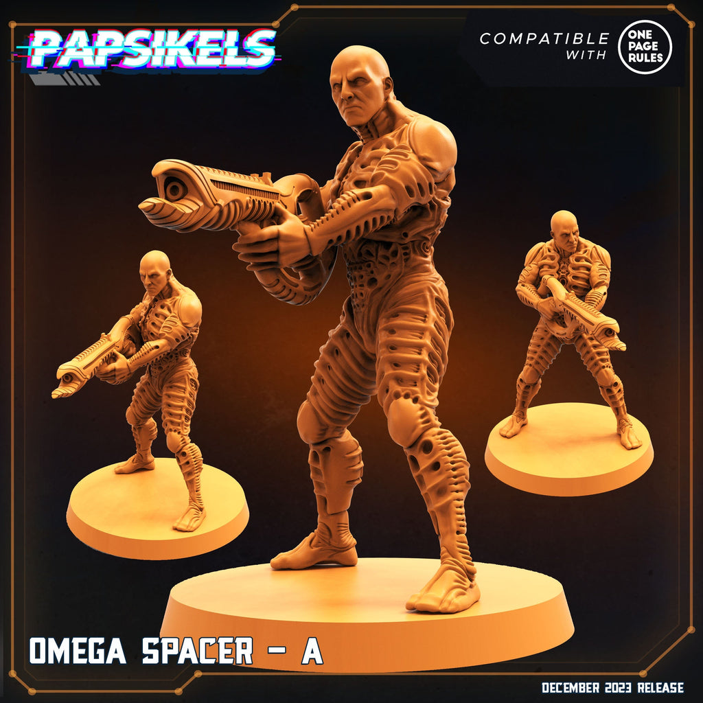 Omega Spacers: 32mm Resin Miniatures for Tabletop RPG - Papsikels Alien vs Human Figurines