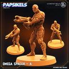 Omega Spacers: 32mm Resin Miniatures for Tabletop RPG - Papsikels Alien vs Human Figurines