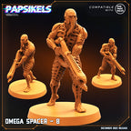 Omega Spacers: 32mm Resin Miniatures for Tabletop RPG - Papsikels Alien vs Human Figurines