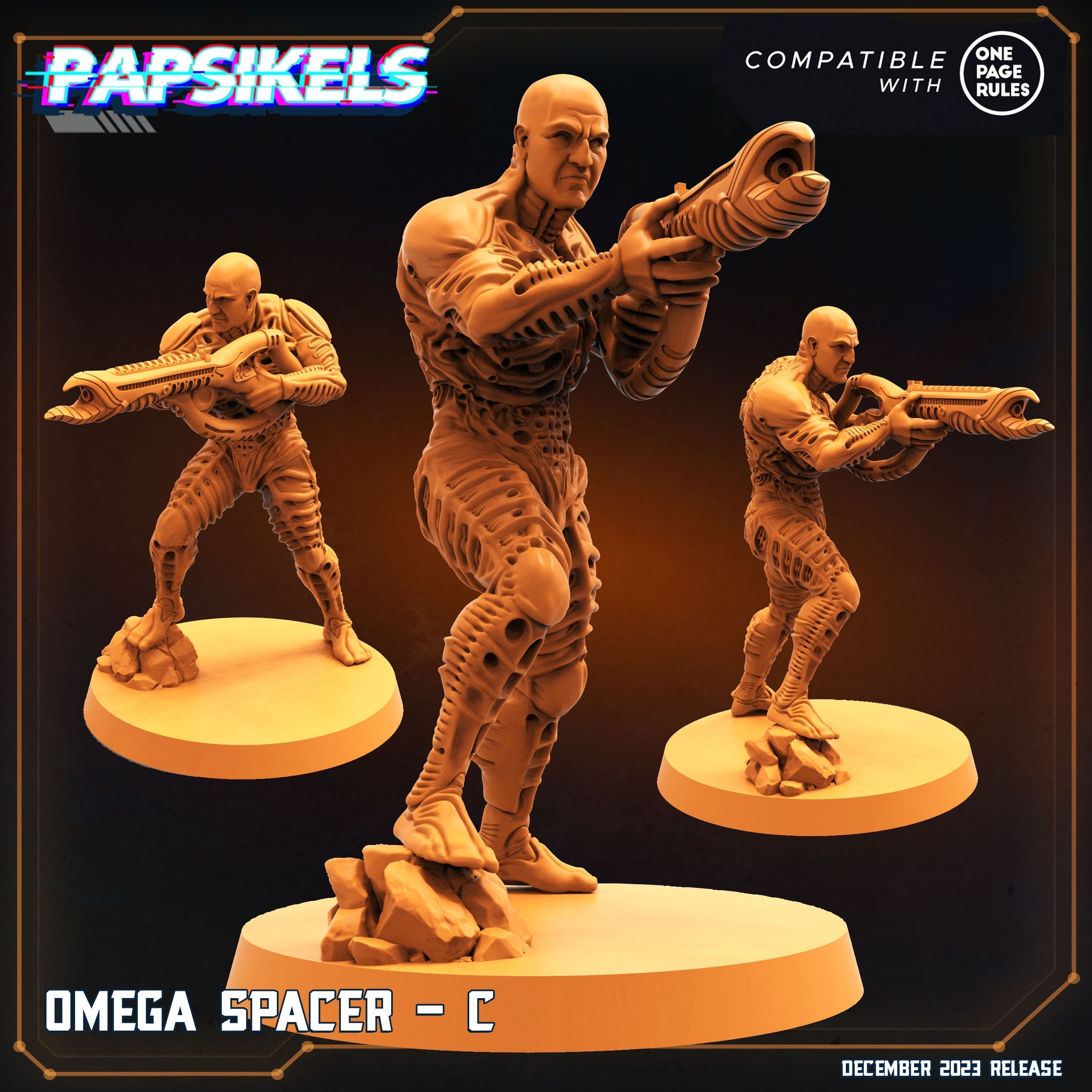 Omega Spacers: 32mm Resin Miniatures for Tabletop RPG - Papsikels Alien vs Human Figurines