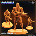 Omega Spacers: 32mm Resin Miniatures for Tabletop RPG - Papsikels Alien vs Human Figurines