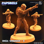 Omega Vanquishers: 32mm Resin Miniatures for Tabletop RPG - Alien vs Human Sci-Fi Figurines by Papsikels