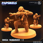 Omega Vanquishers: 32mm Resin Miniatures for Tabletop RPG - Alien vs Human Sci-Fi Figurines by Papsikels