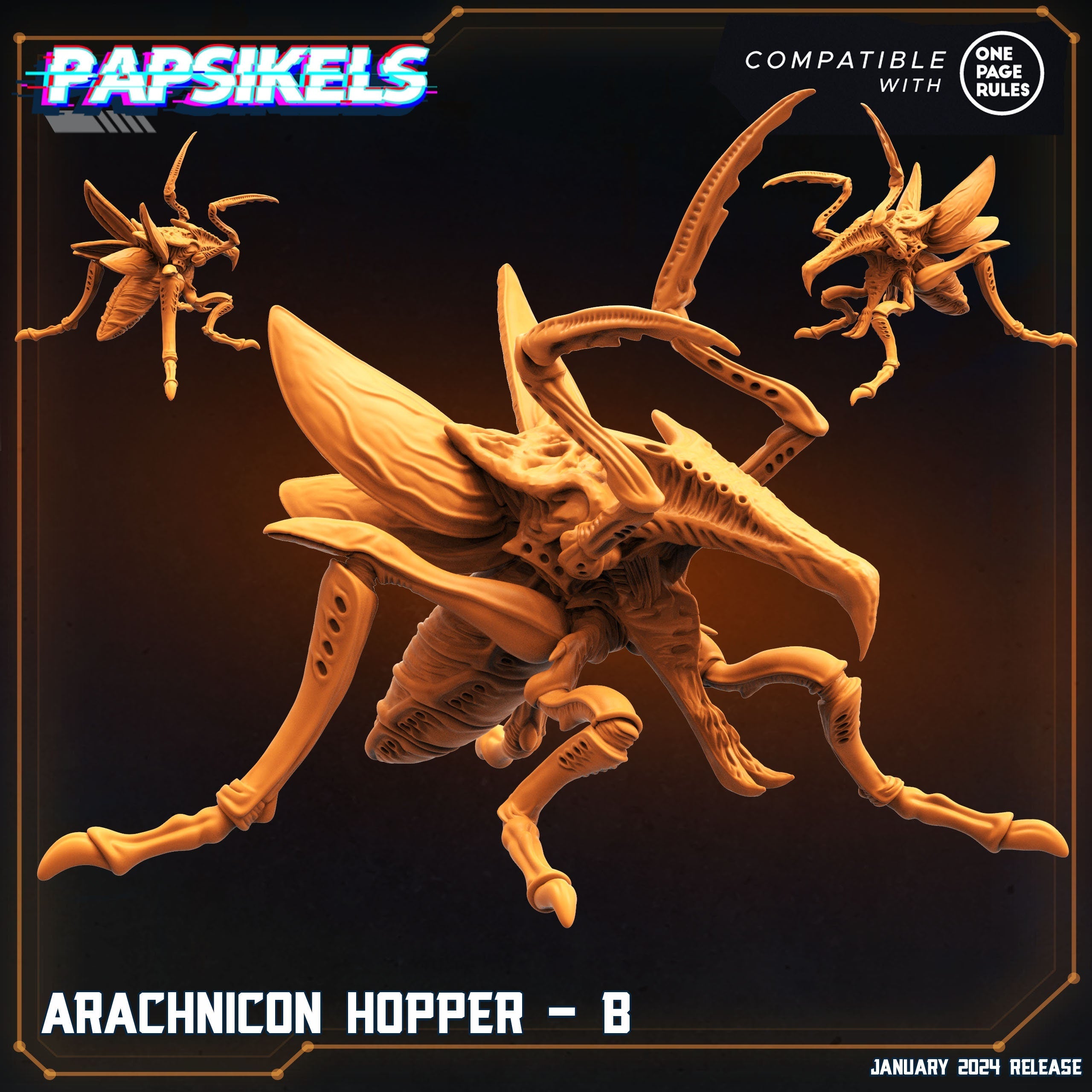 Arachnicon Hoppers Miniatures: 32mm Dropship Trooper Insect Alien for RPG & Tabletop Gaming