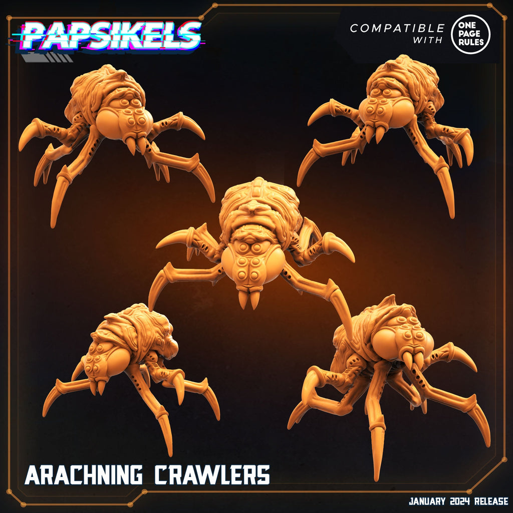 Arachning Crawler Miniatures: 5-Model Set for Dropship Troopers RPG - 32mm Sci-Fi Alien Insect Figures