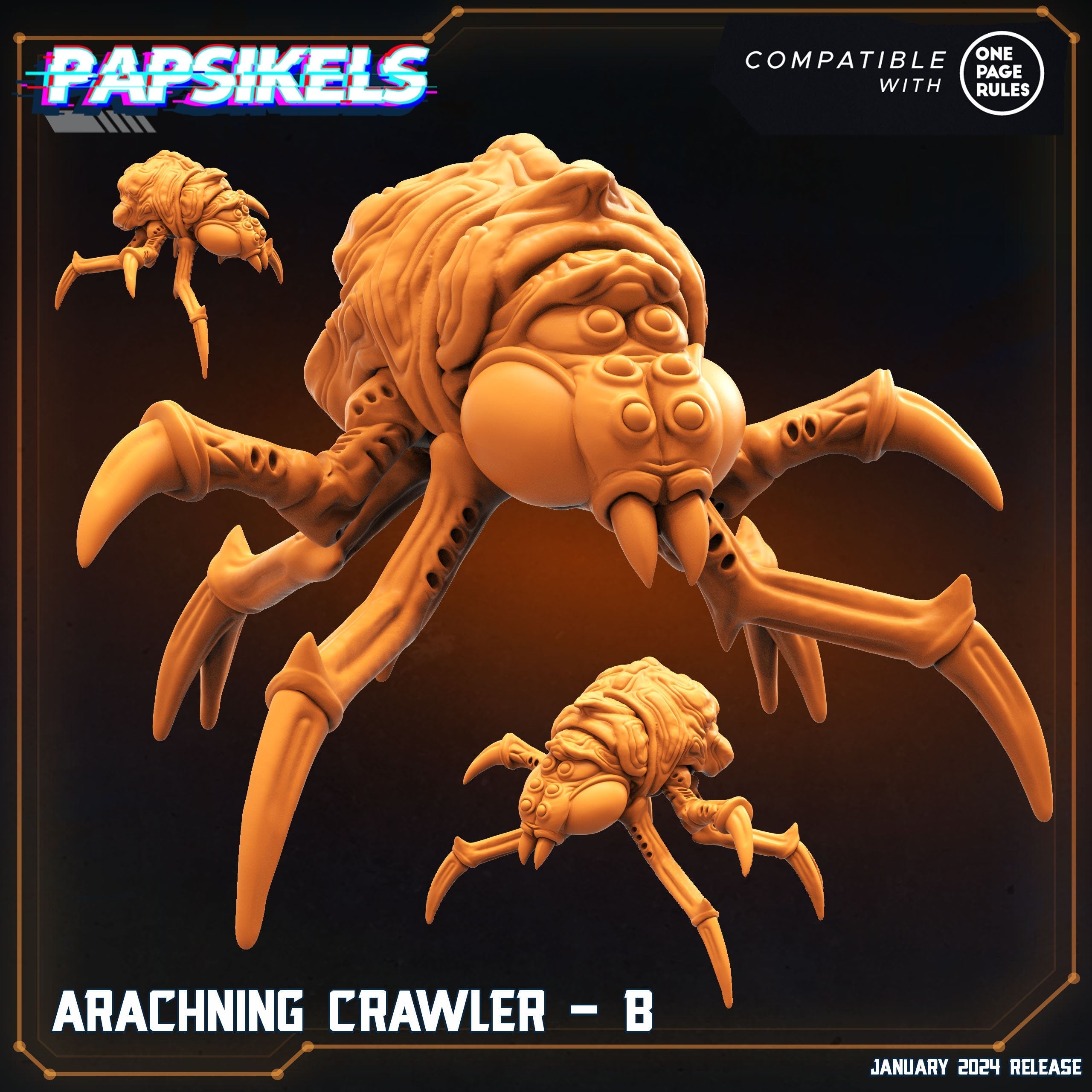 Arachning Crawler Miniatures: 5-Model Set for Dropship Troopers RPG - 32mm Sci-Fi Alien Insect Figures
