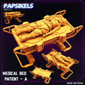 Futuristic Cyberpunk Medical Bed Patient Miniature for RPG, 32mm Scale, Papsikels Anime-Inspired Model