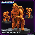 Cyberpunk Field Doctors Miniatures - 32mm Trauma Troupe RPG Figure by Papsikels for Tabletop Gaming