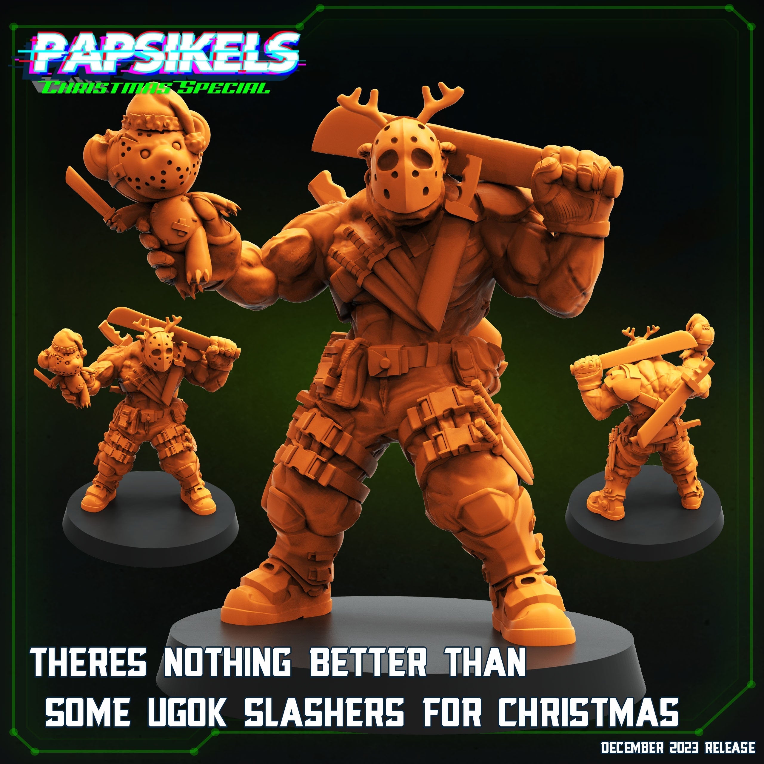 Jason Vorhees Slasher Miniature - 12 Days of Christmas Edition - 32mm TTRPG Figurine by Papsikels