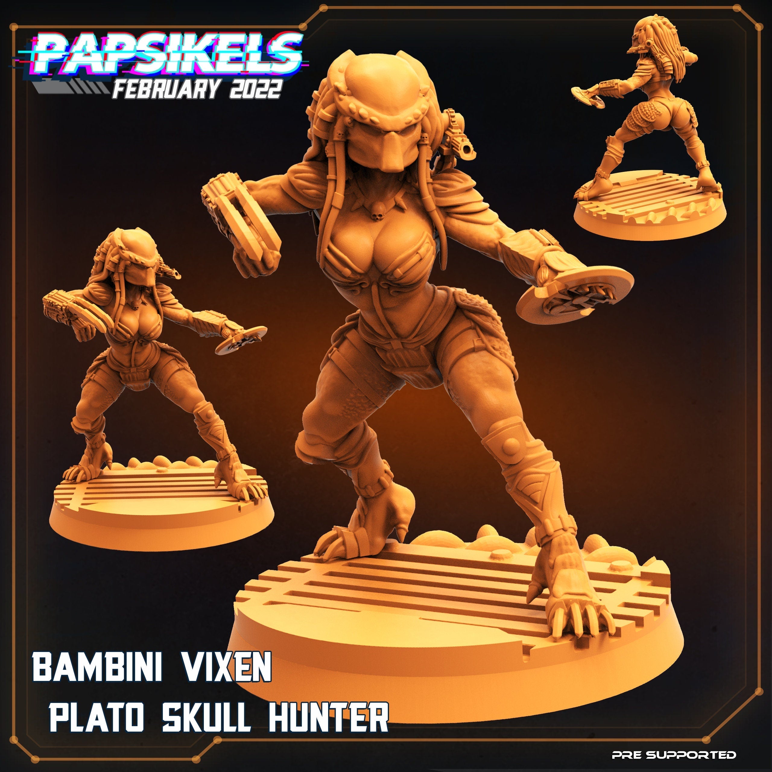 Skull Hunter Bambini Vixen Plano: 32mm Fantasy Resin Miniature for Tabletop RPG Games