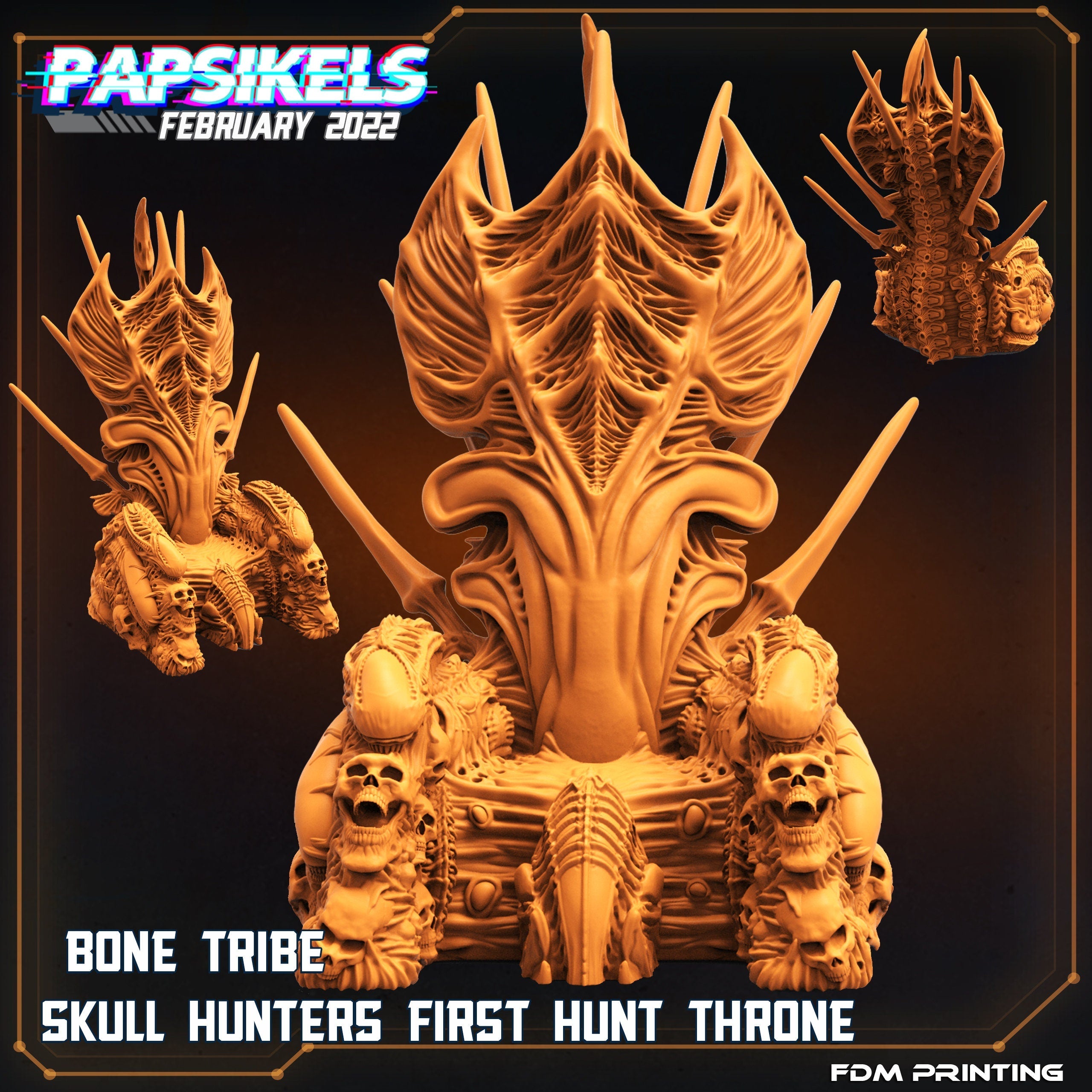 Iskaligor Bone Clan Champion Skull Hunter Resin Miniature - 32mm Fantasy Tabletop RPG Figure