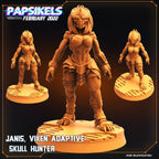 Janis Vixen Skull Hunter Adaptive Resin Miniature - 32mm Fantasy Tabletop RPG Figure by Papsikels