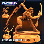 Aethelari Huntresses: 32mm Papsikels Alien Miniature for Xenowars RPG & Tabletop Gaming