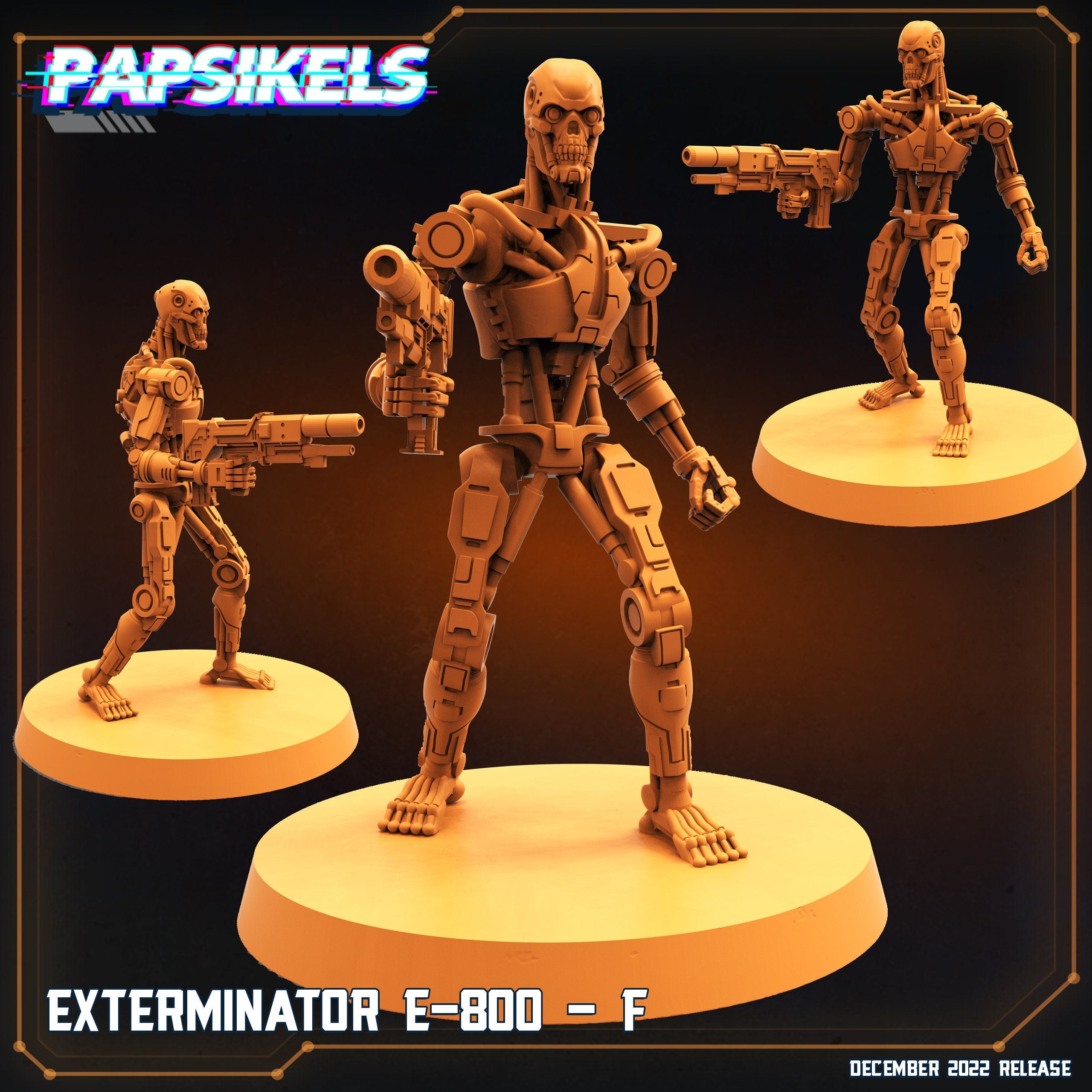 E-800 Cyborg Exterminator Miniature: 32mm Sci-Fi Figure for Tabletop Wargaming & Roleplaying Games