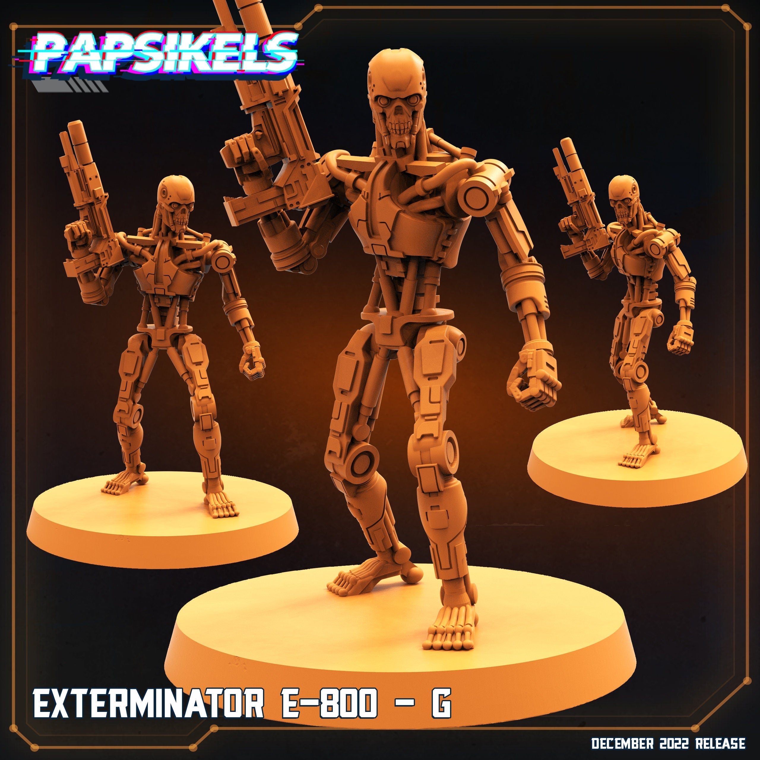 E-800 Cyborg Exterminator Miniature: 32mm Sci-Fi Figure for Tabletop Wargaming & Roleplaying Games